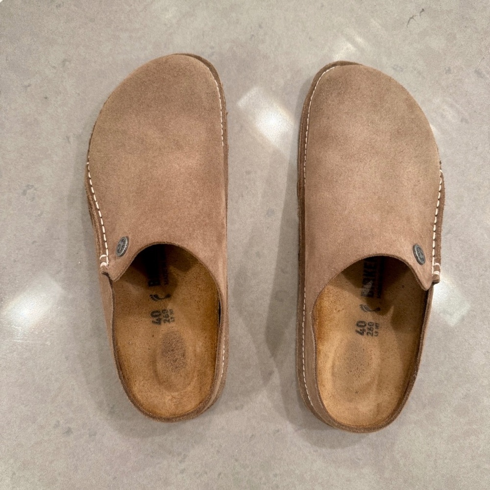 Birkenstock Zermatt Premium Suede Loafers, size 40, gray taupe suede